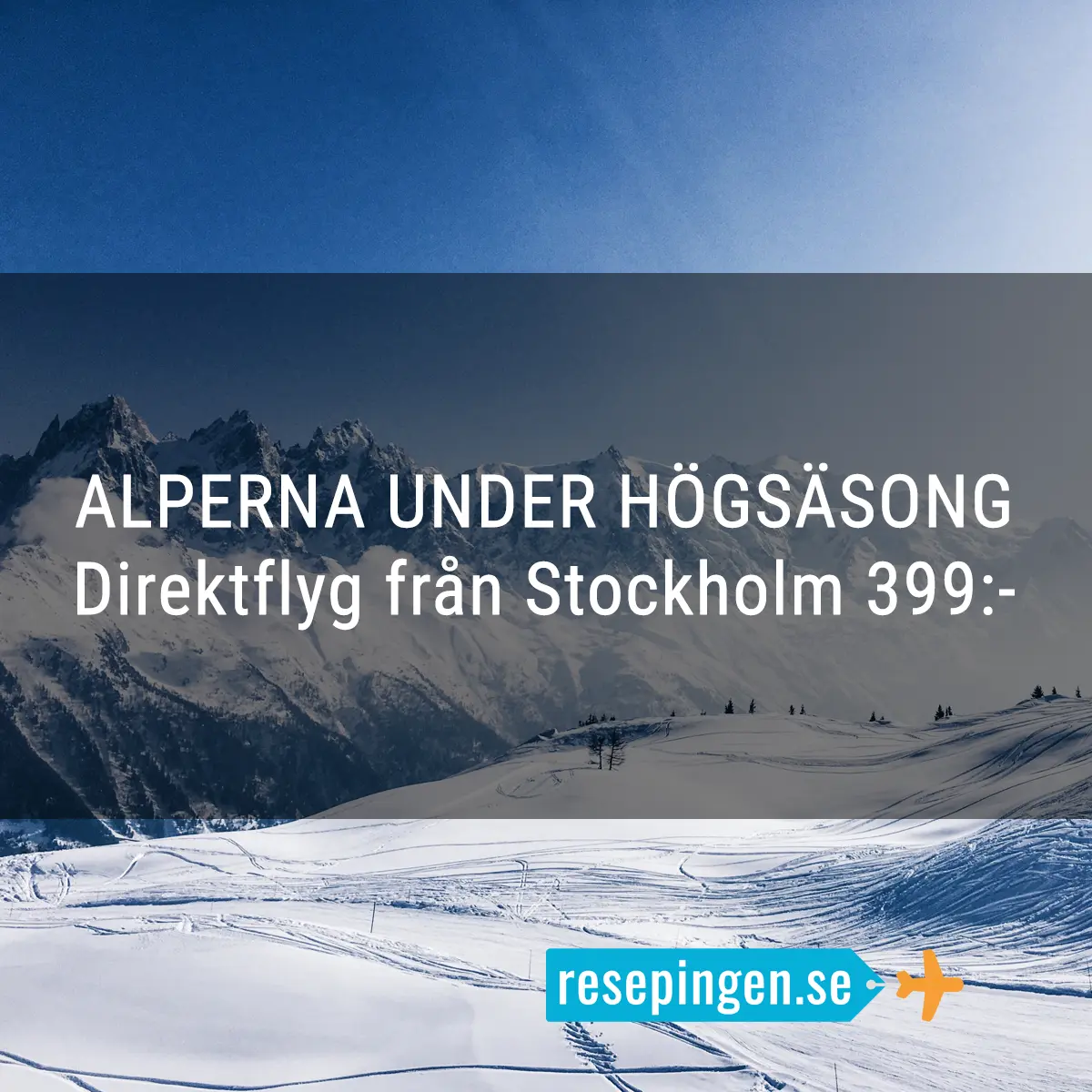 Exempel på billigt flyg som publicerats på Resepingen