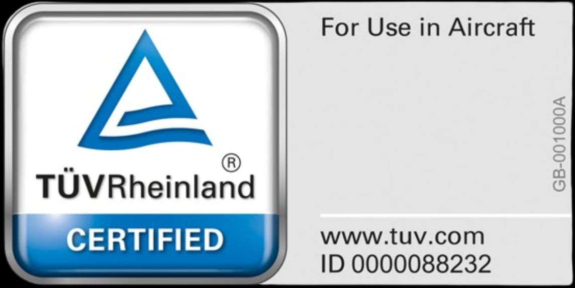 for-use-in-aircraft TÜV-märkning
