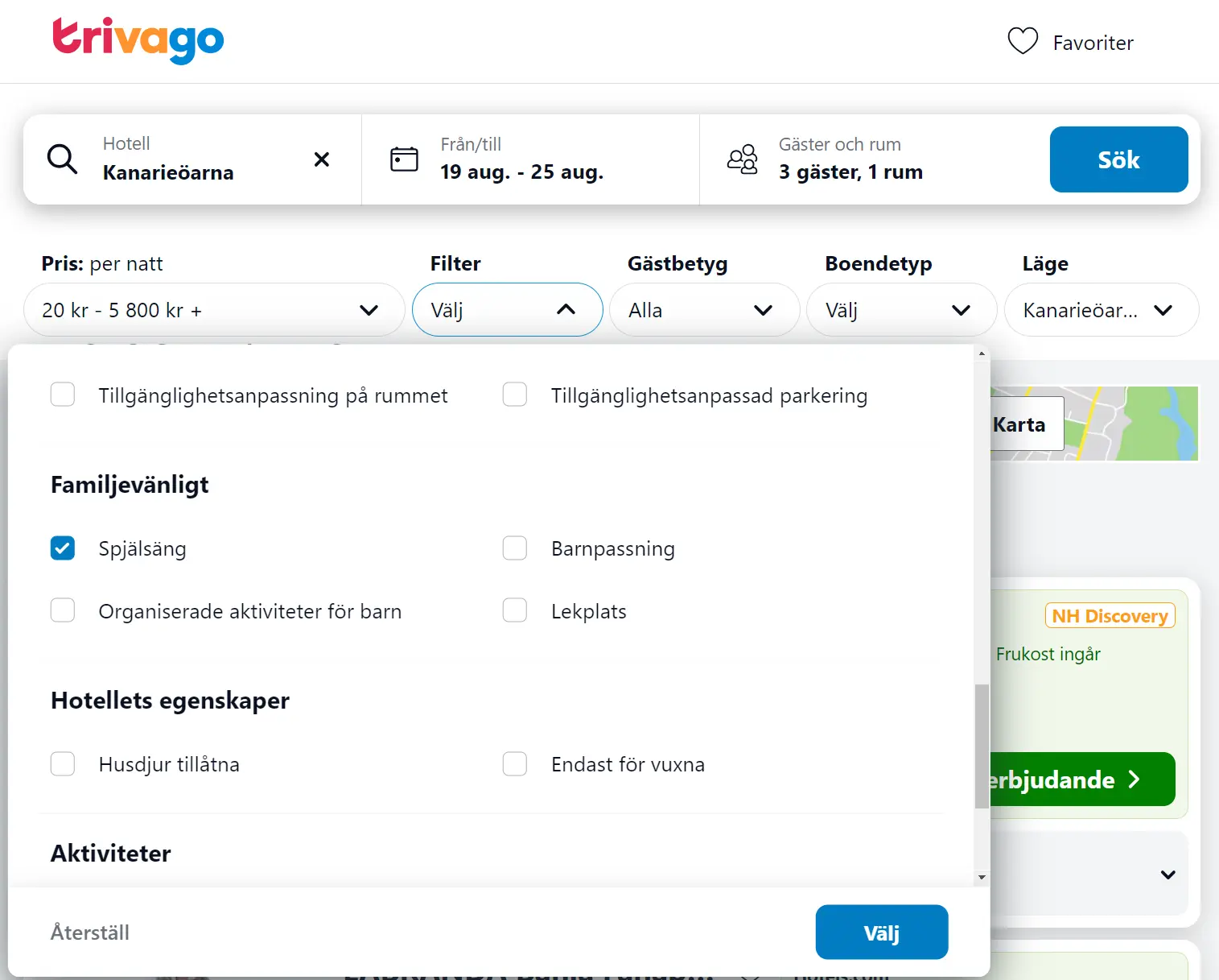 trivago-filter Trivagos filter